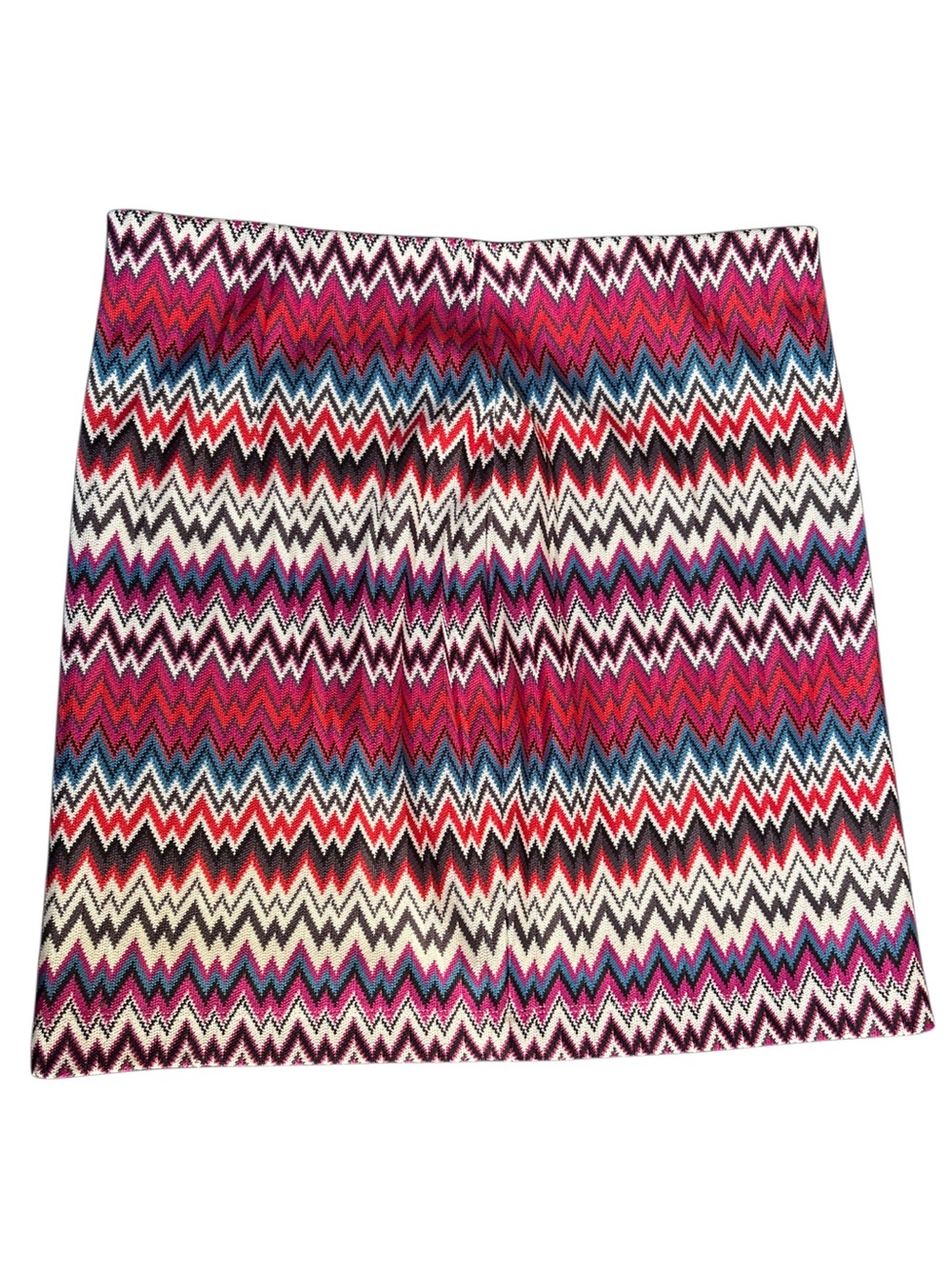 Express Zigzag Chevron Mini Skirt - Pink, Red, Blue, White, Black